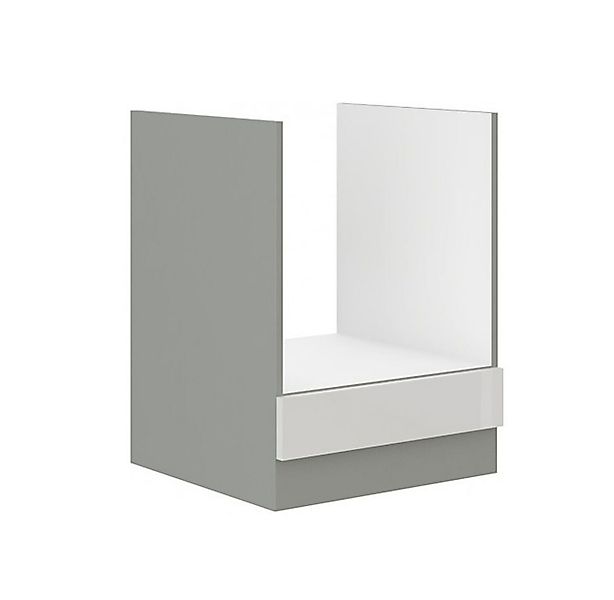 Küchen-Preisbombe Herdumbauschrank 60 cm Küche Bianca Weiß Hochglanz + Grau günstig online kaufen