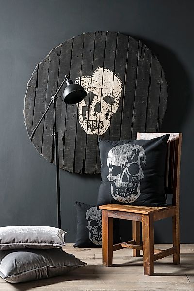 done.® Dekokissen Stone Skull, mit Totenkopf-Applikation, günstig online kaufen