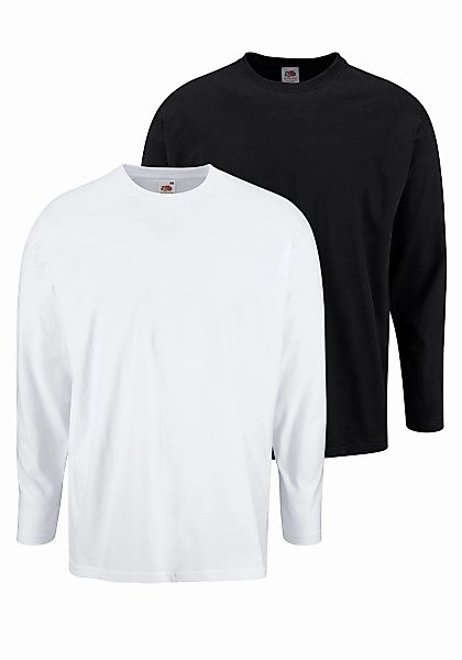 Fruit of the Loom Langarmshirt, (Packung, 2 tlg.), aus reiner Baumwolle günstig online kaufen