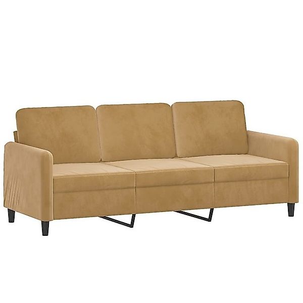 vidaXL Sofa, 3-Sitzer-Sofa Braun 180 cm Samt günstig online kaufen