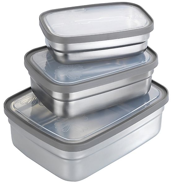 Maximex Lunchbox »Edelstahl« Set, 3 Stk. tlg. Brotdosen in 3 Größen, luftdi günstig online kaufen