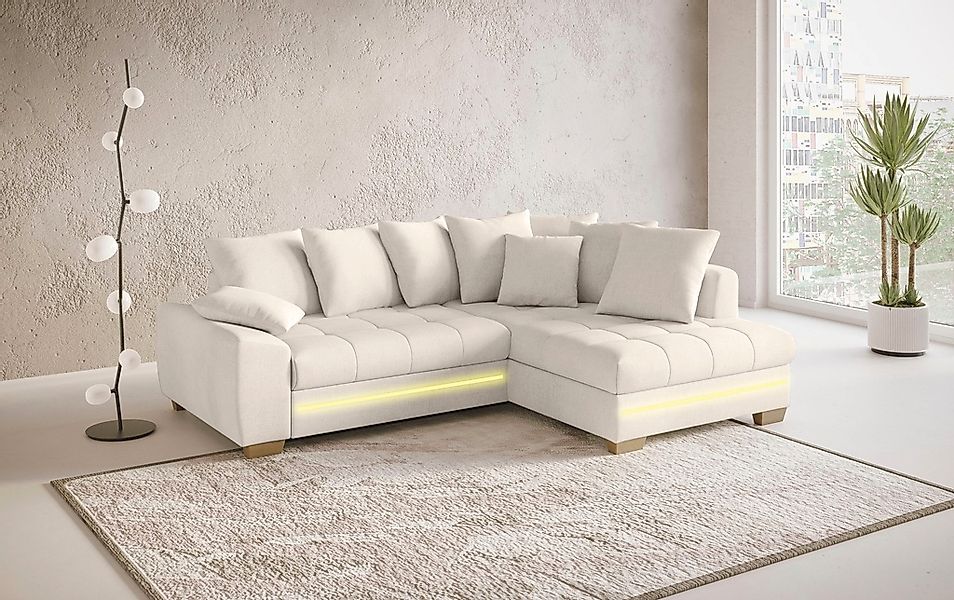 Mr. Couch Ecksofa »Nikita II, L-Form«, mit Kaltschaum, RGB-LED Beleuchtung, günstig online kaufen