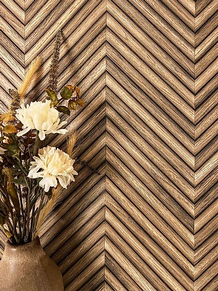 Newroom Vliestapete Yasha Brown Tapete Holztapete Holz,Paneele,Fischgräten, günstig online kaufen