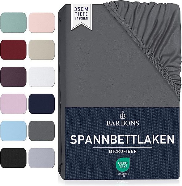 BARBONS Spannbettlaken Mikrofaser Bettlaken, 35 cm Tiefe Spannbetttuch, Geb günstig online kaufen