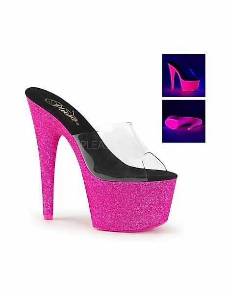 Pantolette ADORE-701UVG, pink, sexy Glitter High Heels von Pleaser 35 (US 5 günstig online kaufen