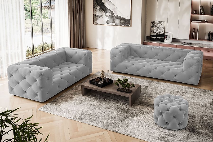 Places of Style 3-Sitzer "FOLLINA", 3-Sitzer Sofa mit klassischer Chesterfi günstig online kaufen