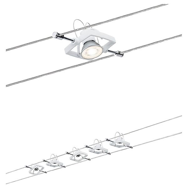 Seilsystem Mac II in weiß GU5,3 5-flammig Komplettset günstig online kaufen