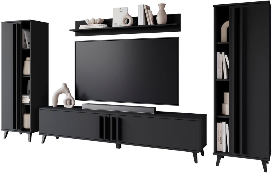 INOSIGN Wohnwand "Helsinki, Modernes Möbelset" Komplett-Set, 4 Stk. tlg. mi günstig online kaufen