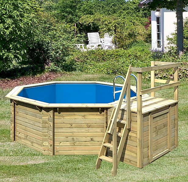 Karibu Achteckpool "PORTO Set A ØxH: 358x124 cm inkl. Zubehör", (Set, 7 tlg günstig online kaufen