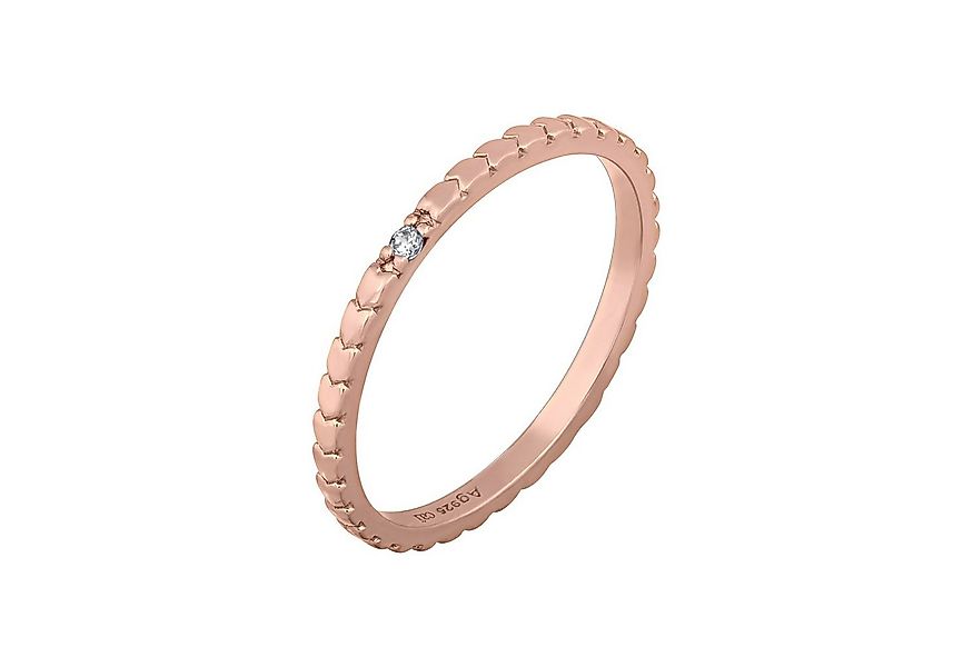 CAÏ Fingerring 925/- Sterling Silber rosévergoldet Herzen Zirkonia Stacking günstig online kaufen