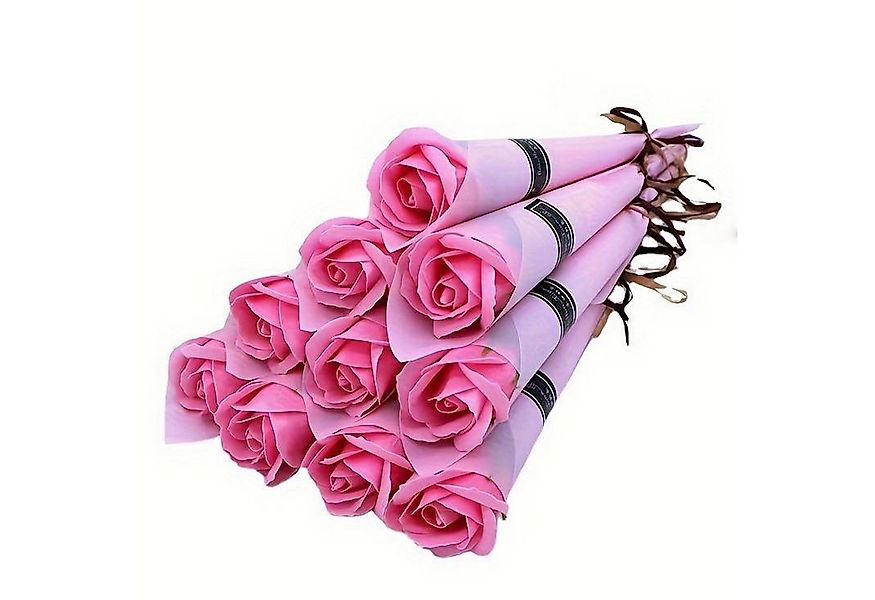 Kunstblumenstrauß 1x Rose in rot, lila oder rosa Seifenblume, Deggelbam, Si günstig online kaufen