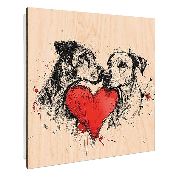 Banjado Schlüsselkasten mit Holzfront 30x30cm Weiß Scharnier Links 50 Haken günstig online kaufen