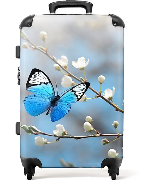 NoBoringSuitcases.com© Hartschalen-Trolley Blumen - Schmetterling - günstig online kaufen