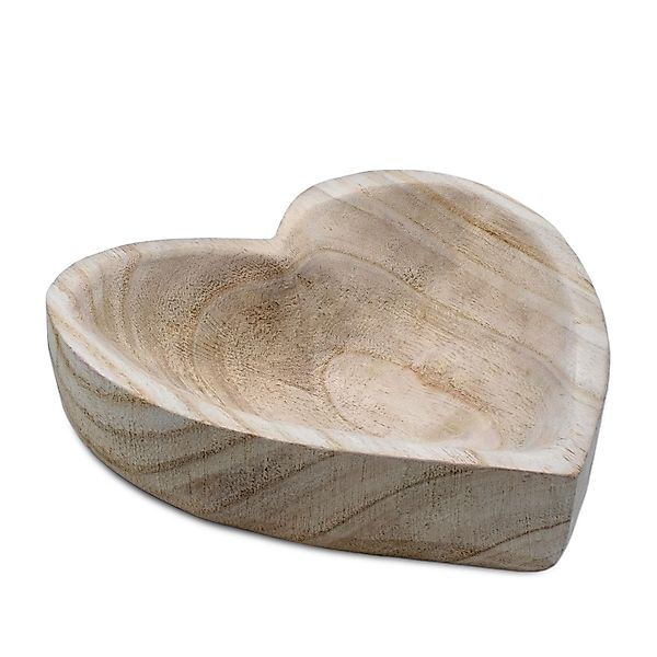 Spetebo Dekoschale Holz Dekoschale Herz natur günstig online kaufen