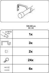 GARDINIA Gardinenstange "Set Metall" Ø 16 mm 1 läufig-läufig ausziehbar 1-L günstig online kaufen