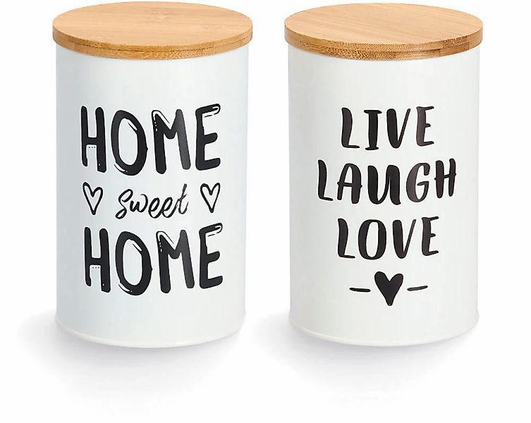 Zeller Present Vorratsdose "Quotes" Set, 2 Stk. tlg. moderner Schriftzug, m günstig online kaufen