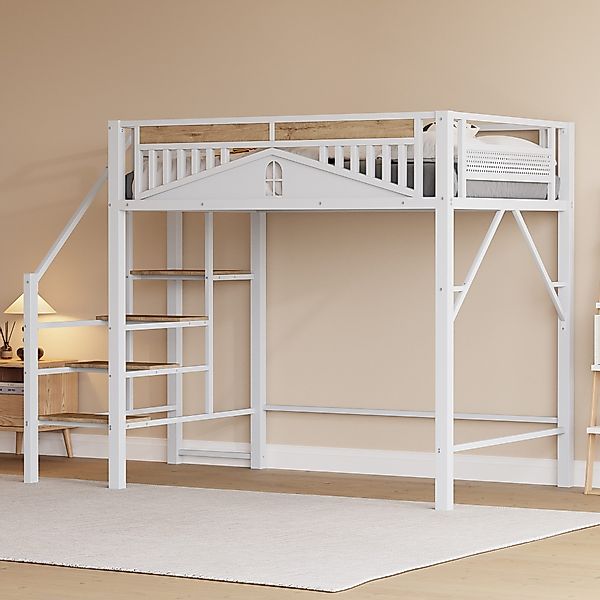 Flieks Hochbett Metallbett Kinderbett 140x200cm mit günstig online kaufen