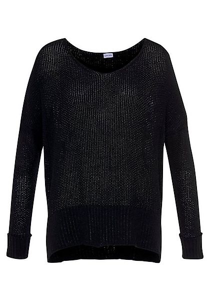 LASCANA V-Ausschnitt-Pullover, leichter Pullover in grobem Strick günstig online kaufen