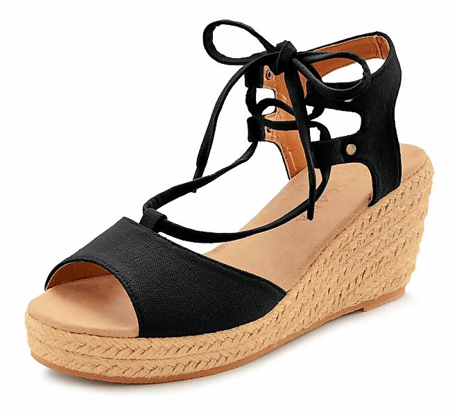 LASCANA Sommerschuh Keilsandalette Sandalette, Sandale mit Keilabsatz, Bast günstig online kaufen