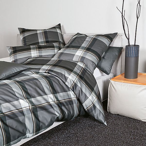 Janine Interlock Jersey Bettwäsche Carmen 55103-08 Titan Grau 135x200 günstig online kaufen