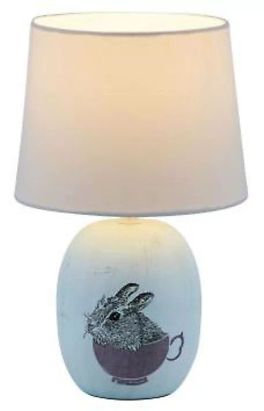Keramik Tischlampe Blau mit Schalter blendarm E14 günstig online kaufen