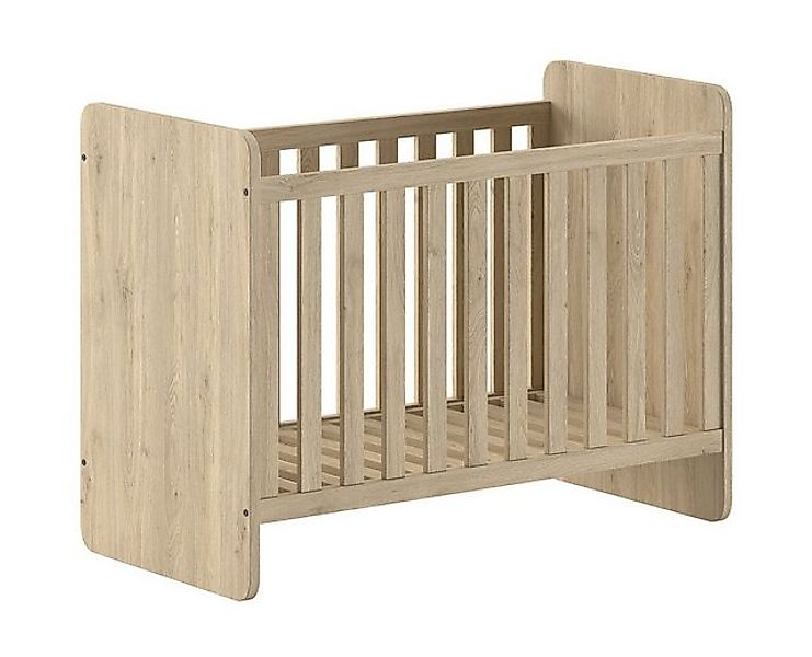 Natur24 Kinderbett Sam Babybett 65.8 x 124.8 x 95.1 cm Spanplatte Eiche Mel günstig online kaufen