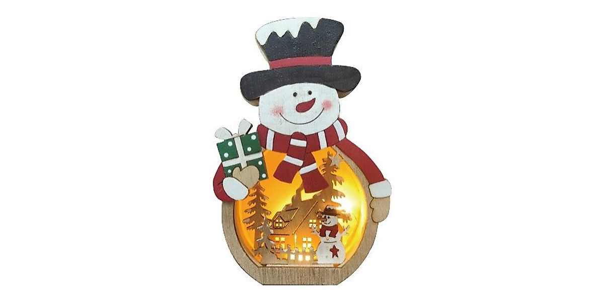 Trend Line Dekofigur TrendLine Schneemann Holz 10,3 x 3 x 15 cm günstig online kaufen