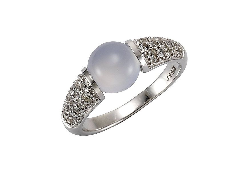 Jamelli Fingerring 925 Silber rhod. Chalcedon und Weißtopas günstig online kaufen