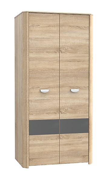 Kleiderschrank 2-türig Sonoma Eiche/Grau Anthrazit günstig online kaufen