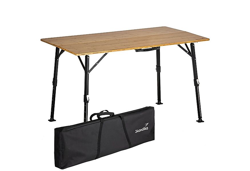 Skandika Campingtisch Tobro, Klapptisch mit Bambus Tischplatte, 120x70x70cm günstig online kaufen