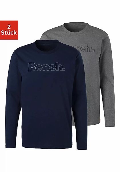 Bench. Loungewear Langarmshirt (2-tlg) mit Bench. Print vorn günstig online kaufen