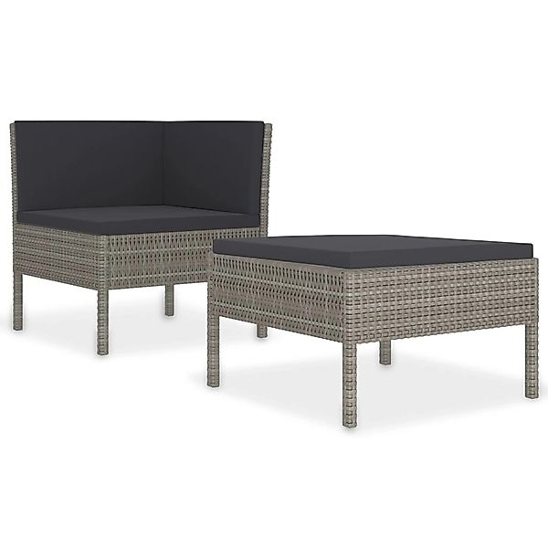 vidaXL Gartenlounge-Set 2-tlg. Garten-Lounge-Set mit Auflagen günstig online kaufen