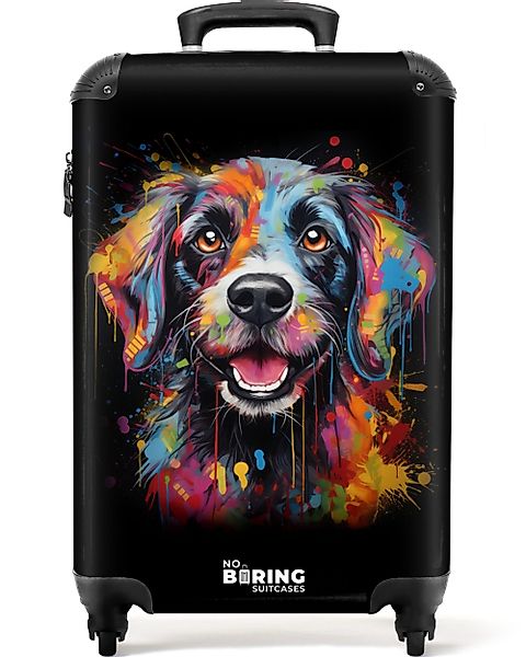 NoBoringSuitcases.com© Hartschalen-Trolley Hund als bunte Graffiti-Kunst günstig online kaufen