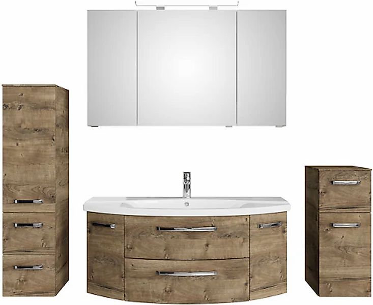 Saphir Badmöbel-Set »Serie 4010 4-teilig Keramik-Waschtisch mit LED-Spiegel günstig online kaufen