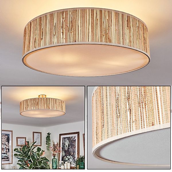 hofstein Deckenleuchte Deckenlampe aus Metall/Seegras/Stoff/Kunststoff in günstig online kaufen