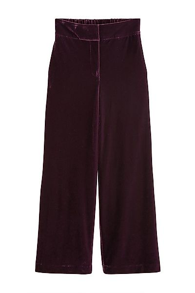 Next Anzughose Samt-Hose mit weitem Bein + elastischem Rückenbund (1-tlg) günstig online kaufen