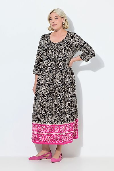 Ulla Popken Maxikleid Jerseykleid A-Linie Rundhals günstig online kaufen