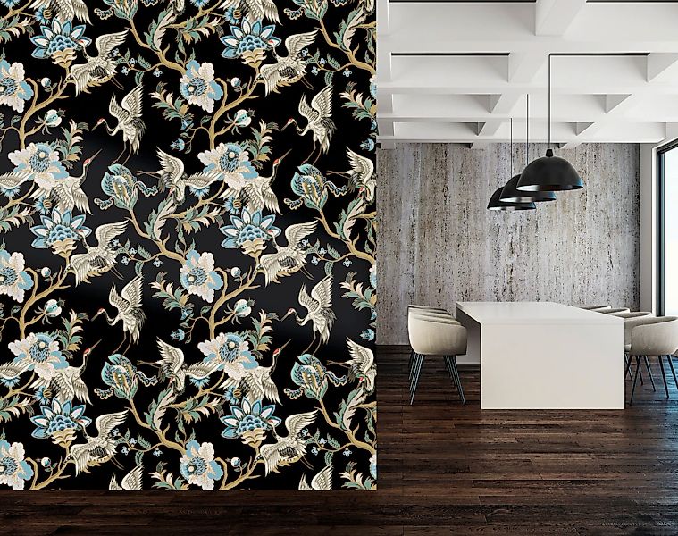 queence Vinyltapete »Elis«, bedruckt-Motiv-botanisch-floral-gemustert-natür günstig online kaufen
