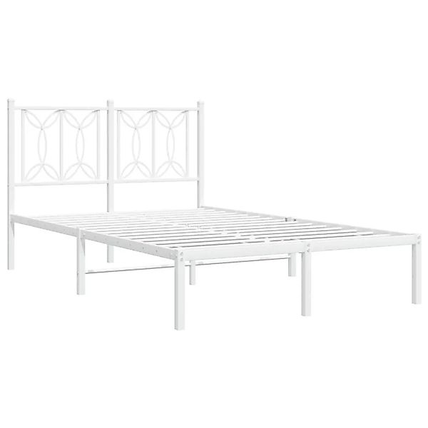vidaXL Bettgestell mit Kopfteil Metall Weiß 120x200 cm 376175 günstig online kaufen