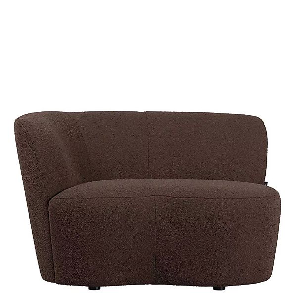 Sofa Sitzecke klein im Skandi Design Boucle Stoff in Braun günstig online kaufen