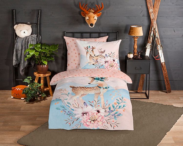 good morning Kinderbettwäsche "Josy" 2 Stk. Biber, 135x200, Warm, Reißversc günstig online kaufen