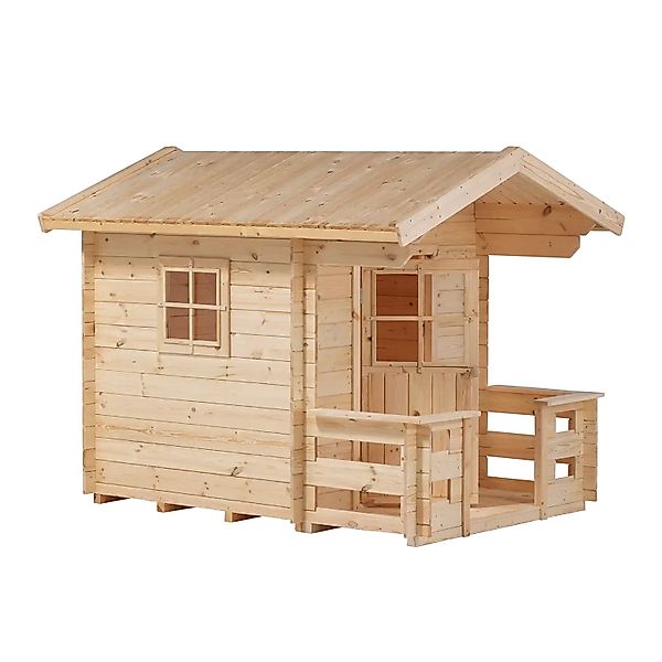 Plus A/S Spielhaus 134×134 cm + 58 cm Terrasse - unbehandelt günstig online kaufen