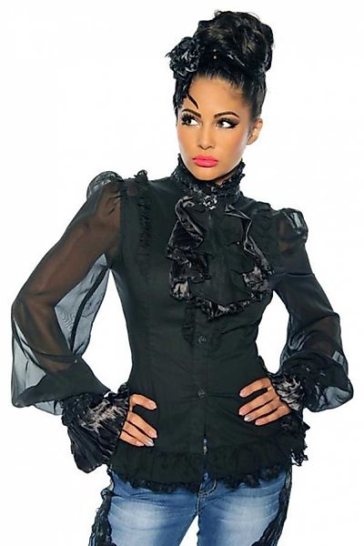 Atixo Blusentop Steampunk Bluse mit Jabot günstig online kaufen