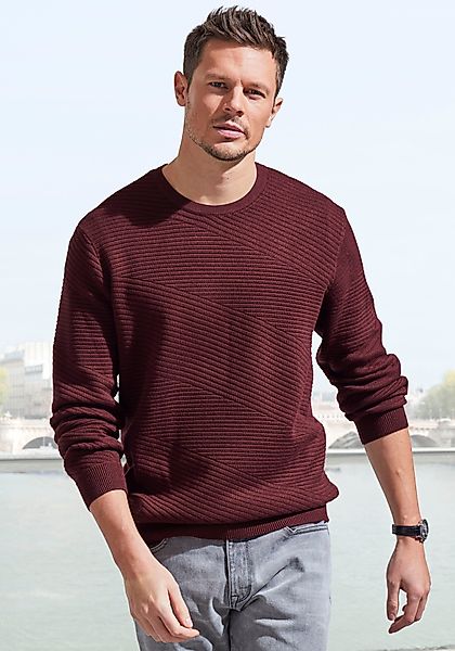 John Devin Strickpullover, Pullover aus weichem Strukturstrick günstig online kaufen