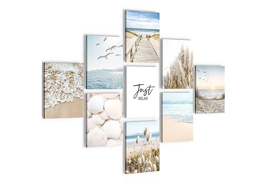 Novart Wandbild Natur Landschaft KOMPLETT AUFHÄNGFERTIG See Berge, Strand günstig online kaufen