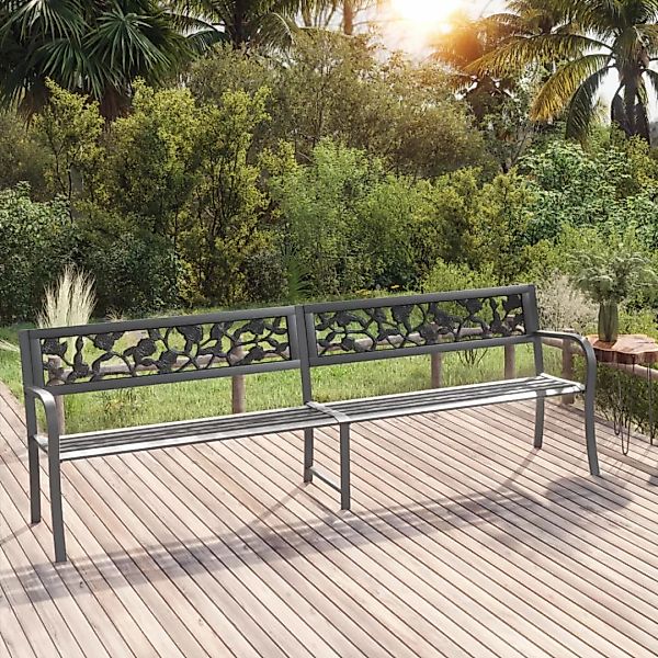 Doppel-gartenbank 246 Cm Grau Stahl günstig online kaufen