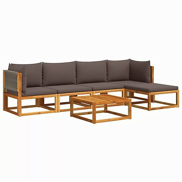 vidaXL Loungesofa 6-tlg. Garten-Sofagarnitur mit Kissen Massivholz, 1 Teile günstig online kaufen