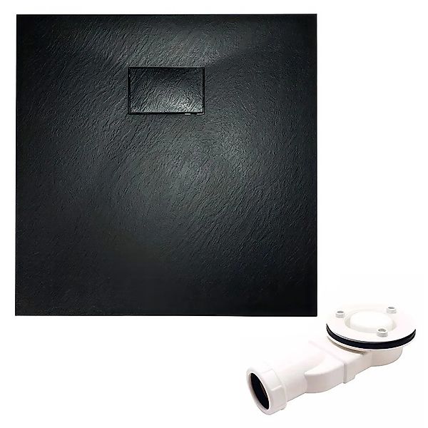 Bad Land Duschwanne Viereck VIDAR 80x80x3,2 Verbundwerkstoff Schwarz Steino günstig online kaufen