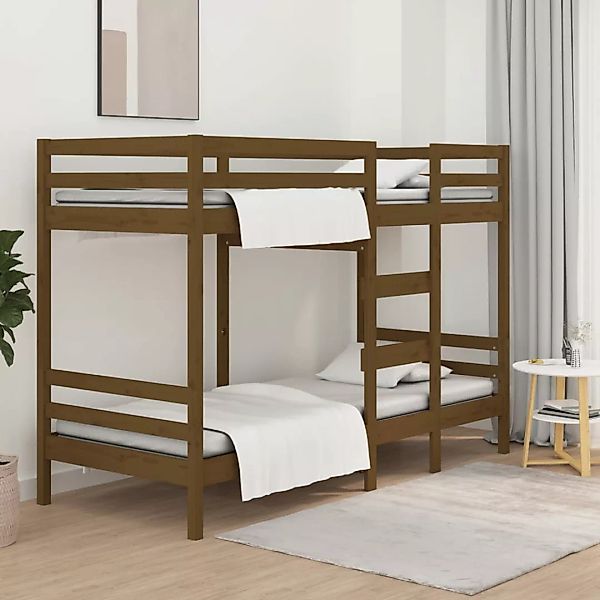 vidaXL Bettgestell Etagenbett Honigbraun 80x200 cm Massivholz Kiefer Bett B günstig online kaufen
