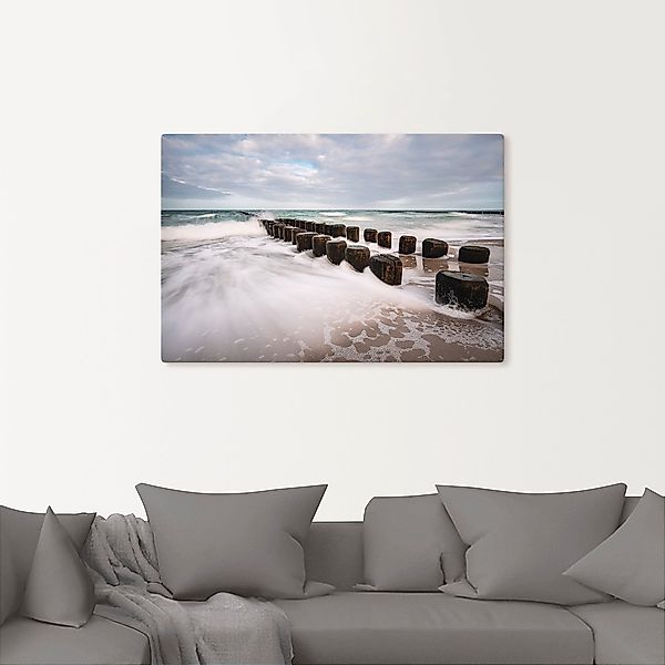 Artland Wandbild »Buhnen an Ostsee an stürmischen Tag«, Küstenbilder, (1 St günstig online kaufen